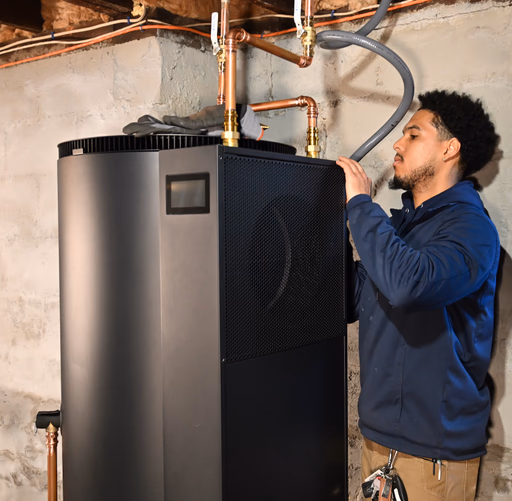 A Reservoir install technician on the job
